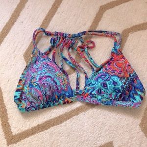 Fun print bathing suit top